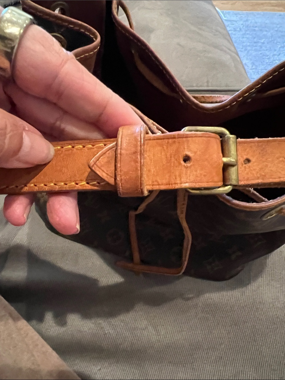 Louis Vuitton Monogram Canvas Drawstring Tote in Brown - Picture 5 of 14